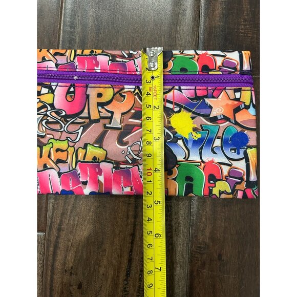 Ipsy Graffiti Print Makeup Bag With Purple Zipper Multicolor Lightweight Artsy - Picture 7 of 8